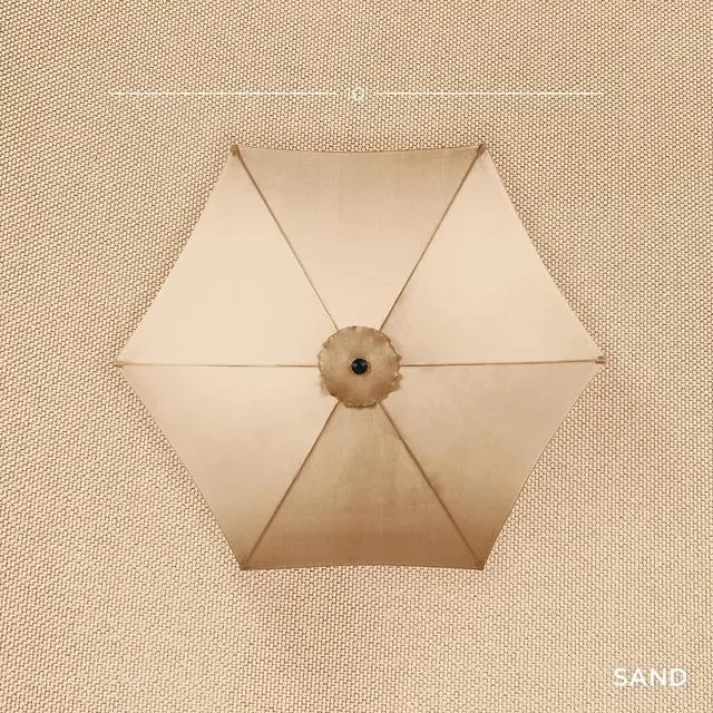 Alt view image 4 of 7 - 10ft Outdoor Patio Umbrella, Outdoor Table Umbrella, Yard Umbrella, Market Umbrella with 6 Sturdy Ribs, Push Button, Tilt and Crank - Sand
