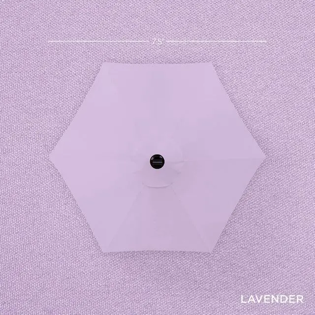 Alt view image 4 of 7 - 7.5ft Solar Umbrella LED Lighted Patio Umbrella, Table Market Umbrella with Tilt and Crank, Outdoor Umbrella for Garden, Deck, Backyard, Pool and Beach - Lavender