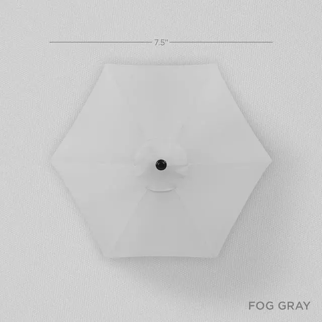Alt view image 4 of 7 - 7.5ft Solar Umbrella LED Lighted Patio Umbrella, Table Market Umbrella with Tilt and Crank, Outdoor Umbrella for Garden, Deck, Backyard, Pool and Beach - Fog Grey