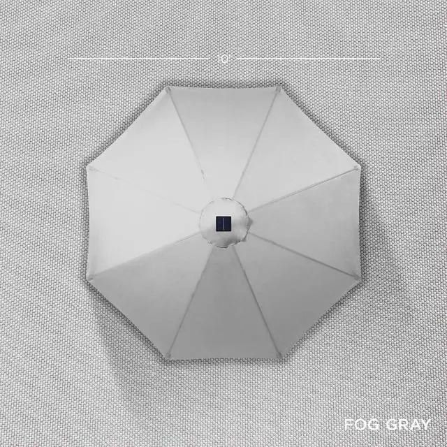 Alt view image 4 of 7 - 10ft Solar Polyester LED Lighted Patio Umbrella w/Tilt Adjustment and UV-Resistant Fabric - Fog Gray