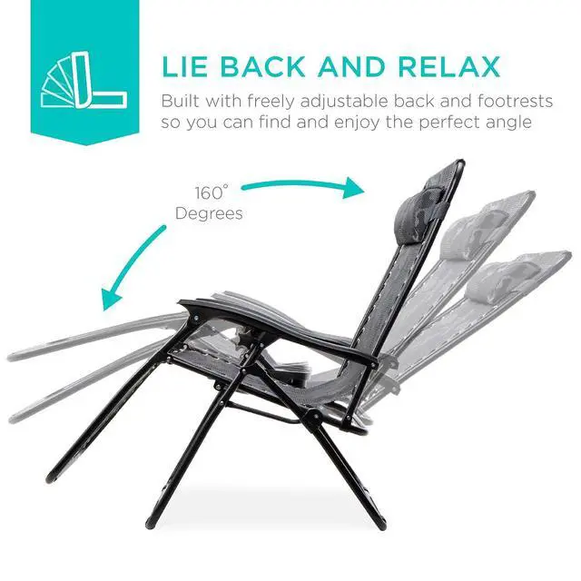 Alt view image 4 of 7 - Set of 2 Adjustable Steel Mesh Zero Gravity Lounge Chair Recliners w/Pillows and Cup Holder Trays - Camoflage