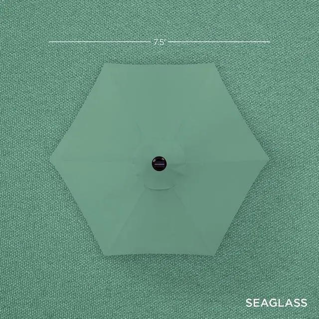 Alt view image 4 of 7 - 7.5ft Solar Umbrella LED Lighted Patio Umbrella, Table Market Umbrella with Tilt and Crank, Outdoor Umbrella for Garden, Deck, Backyard, Pool and Beach - Seaglass
