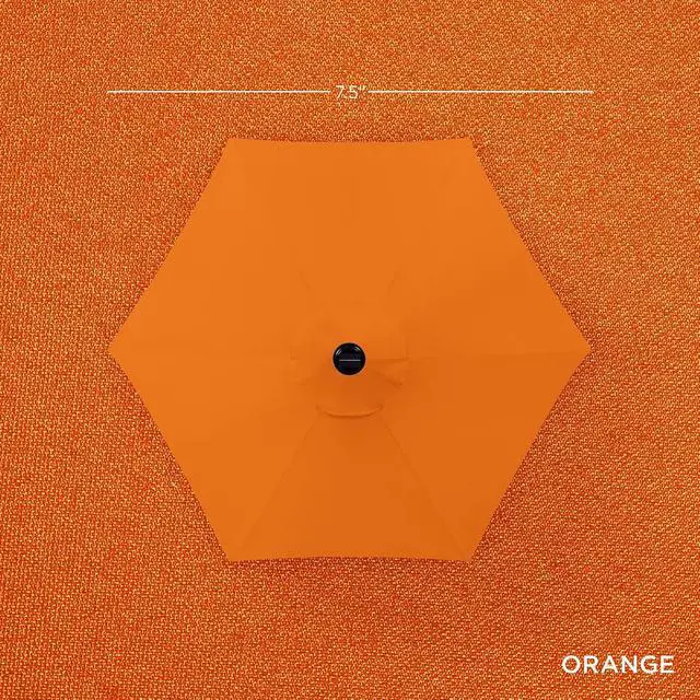 Alt view image 4 of 7 - 7.5ft Solar Umbrella LED Lighted Patio Umbrella, Table Market Umbrella with Tilt and Crank, Outdoor Umbrella for Garden, Deck, Backyard, Pool and Beach - Orange