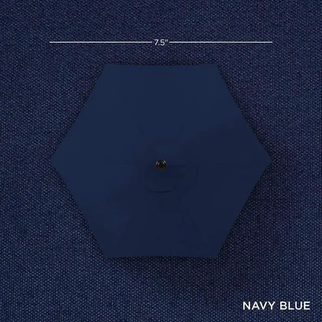 Alt view image 4 of 7 - 7.5ft Solar Umbrella LED Lighted Patio Umbrella, Table Market Umbrella with Tilt and Crank, Outdoor Umbrella for Garden, Deck, Backyard, Pool and Beach - Navy Blue