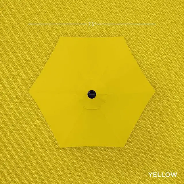 Alt view image 4 of 7 - 7.5ft Solar Umbrella LED Lighted Patio Umbrella, Table Market Umbrella with Tilt and Crank, Outdoor Umbrella for Garden, Deck, Backyard, Pool and Beach - Yellow