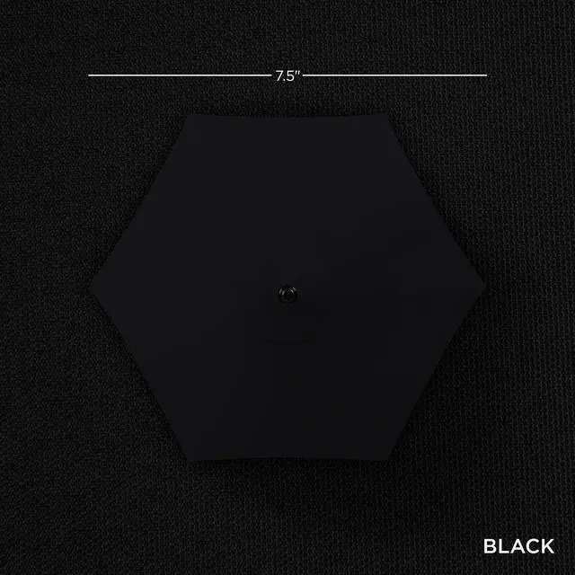 Alt view image 4 of 7 - 7.5ft Solar Umbrella LED Lighted Patio Umbrella, Table Market Umbrella with Tilt and Crank, Outdoor Umbrella for Garden, Deck, Backyard, Pool and Beach - Black