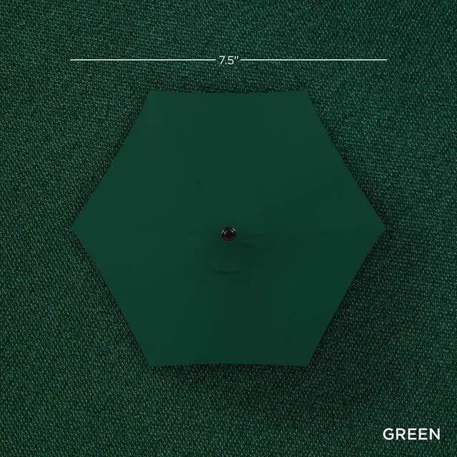 Alt view image 4 of 7 - 7.5ft Solar Umbrella LED Lighted Patio Umbrella, Table Market Umbrella with Tilt and Crank, Outdoor Umbrella for Garden, Deck, Backyard, Pool and Beach - Green