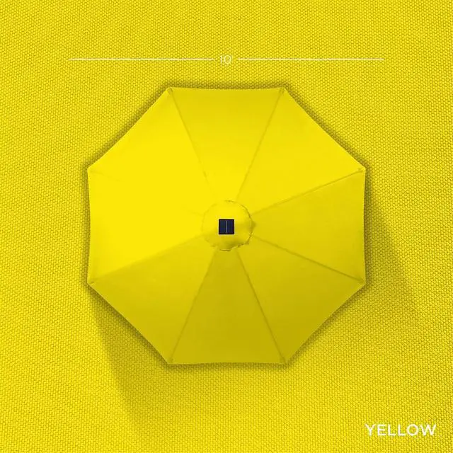 Alt view image 4 of 7 - 10ft Solar Polyester LED Lighted Patio Umbrella w/Tilt Adjustment and UV-Resistant Fabric - Yellow