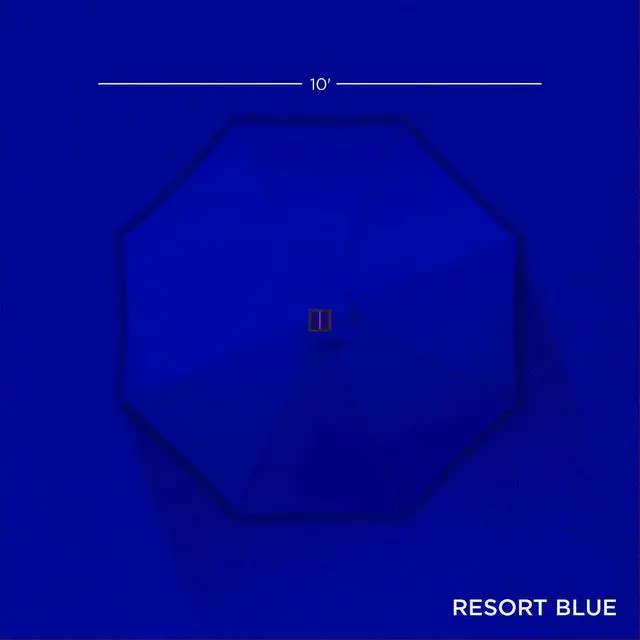 Alt view image 4 of 7 - 10ft Solar Polyester LED Lighted Patio Umbrella w/Tilt Adjustment and UV-Resistant Fabric - Resort Blue