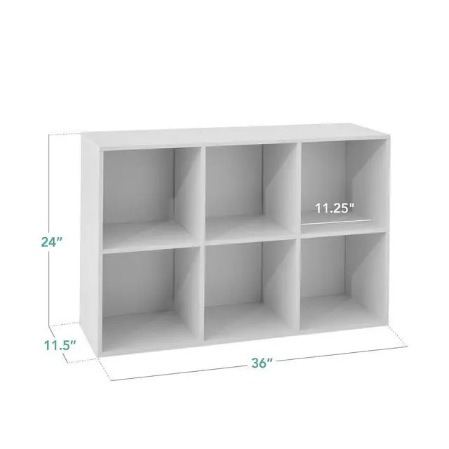 Alt view image 3 of 7 - Best Choice Products 6-Cube Storage Organizer, 11in Shelf Opening, Bookcase, Display Shelf, Customizable w/ 3 Removable Back Panels White