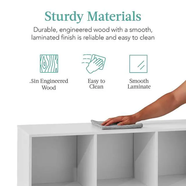 Alt view image 7 of 7 - Best Choice Products 6-Cube Storage Organizer, 11in Shelf Opening, Bookcase, Display Shelf, Customizable w/ 3 Removable Back Panels White