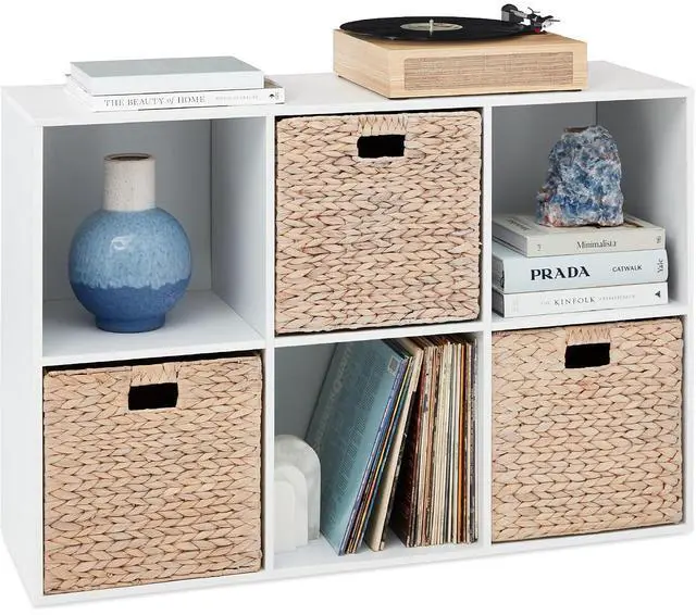 Main image of Best Choice Products 6-Cube Storage Organizer, 13.5in Shelf Opening, Bookcase, Display Shelf, Customizable w/ 3 Removable Back Panels White