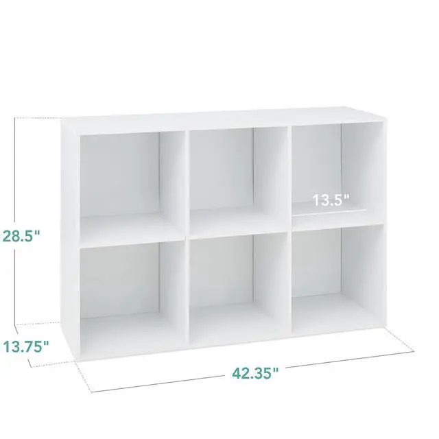 Alt view image 2 of 7 - Best Choice Products 6-Cube Storage Organizer, 13.5in Shelf Opening, Bookcase, Display Shelf, Customizable w/ 3 Removable Back Panels White