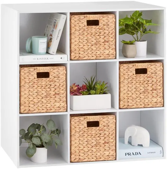 Main image of Best Choice Products 9-Cube Storage Organizer, 11in Shelf Opening, Bookcase, Display Shelf, Customizable w/ 3 Removable Back Panels - White