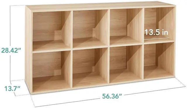Alt view image 2 of 7 - Best Choice Products 8-Cube Storage Organizer, 13.5in Shelf Opening, Bookcase, Display Shelf, Customizable w/ 2 Removable Back Panels Light Oak