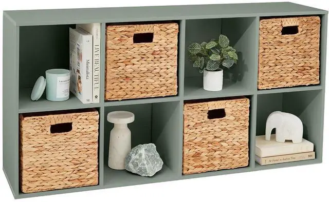 Main image of Best Choice Products Kids Bookcase 8-Cube Storage Organizer, 11in Shelf Opening, Bookshelf, Toy Storage, Customizable w/ 3 Removable Back Panels Sage