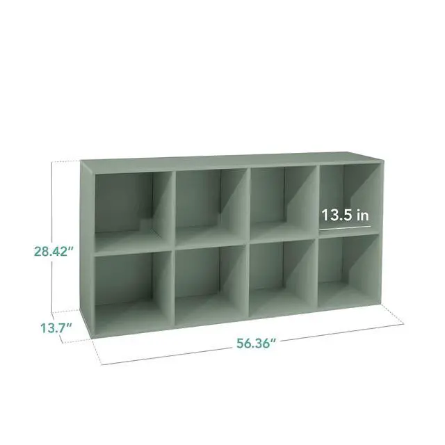 Alt view image 2 of 7 - Best Choice Products Kids Bookcase 8-Cube Storage Organizer, 13.5in Shelf Opening, Bookshelf, Toy Storage, Customizable w/ 3 Removable Back Panels Sage