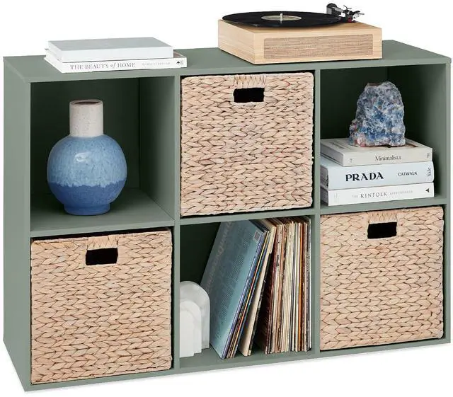 Main image of Best Choice Products Kids Bookcase 6-Cube Storage Organizer, 13.5in Shelf Opening, Bookshelf, Toy Storage, Customizable w/ 3 Removable Back Panels Sage