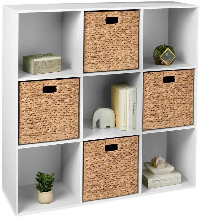 Main image of Best Choice Products 9-Cube Storage Organizer, 13.5in Shelf Opening, Bookcase, Display Shelf, Customizable w/ 3 Removable Back Panels White