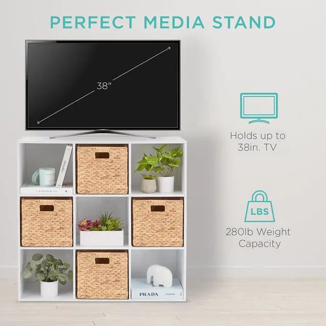 Alt view image 5 of 7 - Best Choice Products 9-Cube Storage Organizer, 13.5in Shelf Opening, Bookcase, Display Shelf, Customizable w/ 3 Removable Back Panels White