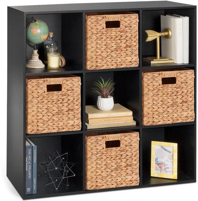Main image of Best Choice Products 9-Cube Storage Organizer, 11in Shelf Opening, Bookcase, Display Shelf, Customizable w/ 3 Removable Back Panels - Black