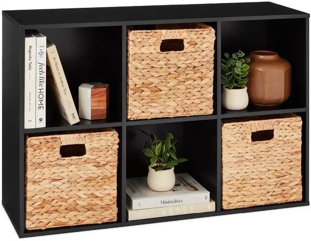 Main image of Best Choice Products 6-Cube Storage Organizer, 11in Shelf Opening, Bookcase, Display Shelf, Customizable w/ 3 Removable Back Panels Black