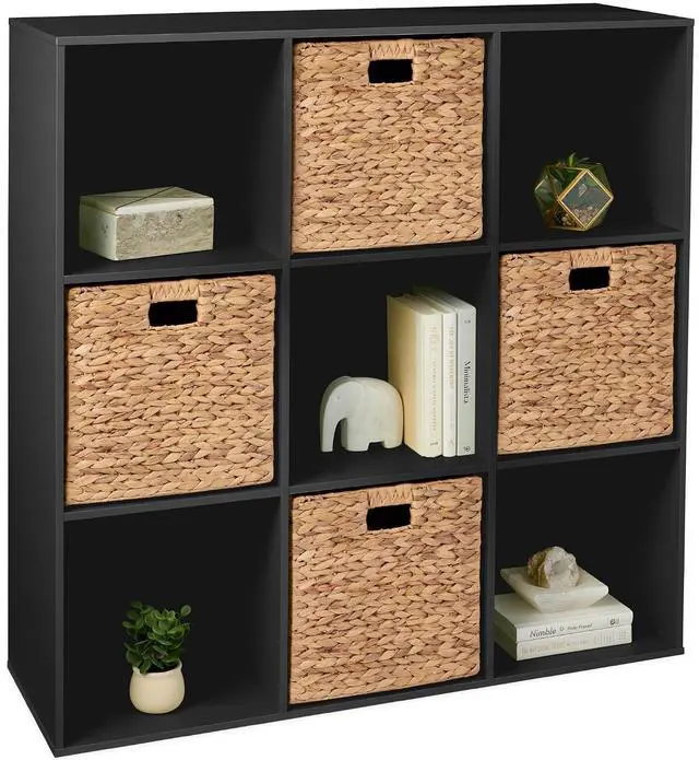 Main image of Best Choice Products 9-Cube Storage Organizer, 13.5in Shelf Opening, Bookcase, Display Shelf, Customizable w/ 3 Removable Back Panels Black