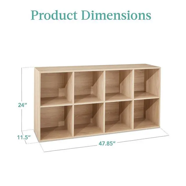 Alt view image 3 of 7 - Best Choice Products 8-Cube Storage Organizer, 11in Shelf Opening, Bookcase, Display Shelf, Customizable w/ 3 Removable Back Panels Light Oak