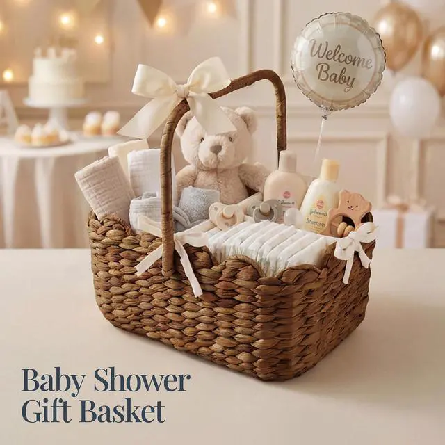Alt view image 4 of 7 - Baby Diaper Caddy Organizer, Large Portable Handmade Nursery Basket w/Removable Divider & Handles, Handwoven Changing Table Storage Bin for Nursery Organization - Chestnut