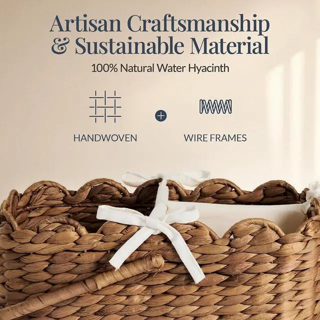 Alt view image 5 of 7 - Baby Diaper Caddy Organizer, Large Portable Handmade Nursery Basket w/Removable Divider & Handles, Handwoven Changing Table Storage Bin for Nursery Organization - Chestnut