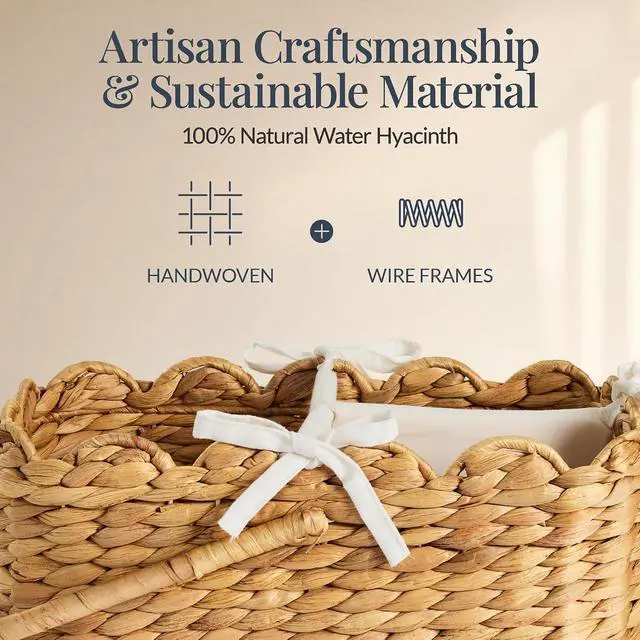 Alt view image 5 of 7 - Baby Diaper Caddy Organizer, Large Portable Handmade Nursery Basket w/Removable Divider & Handles, Handwoven Changing Table Storage Bin for Nursery Organization - Natural