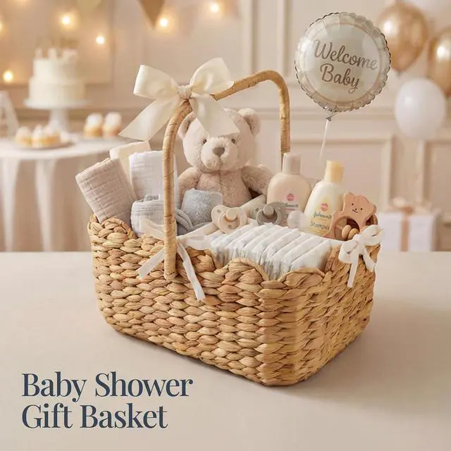 Alt view image 4 of 7 - Baby Diaper Caddy Organizer, Large Portable Handmade Nursery Basket w/Removable Divider & Handles, Handwoven Changing Table Storage Bin for Nursery Organization - Natural