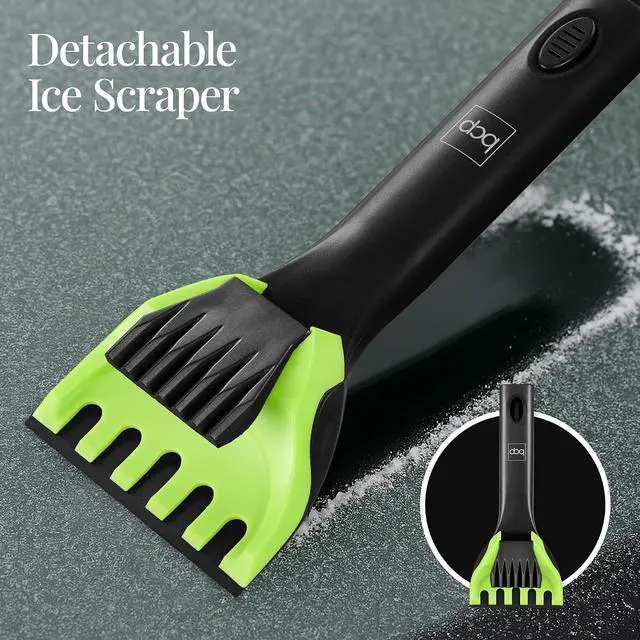Alt view image 5 of 7 - Snow Brush with Squeegee & Ice Scraper, Up to 39" Extendable Foam Grip, 270° Pivoting Snow Brush for Car Truck SUV, Storage Bag Included - Lime