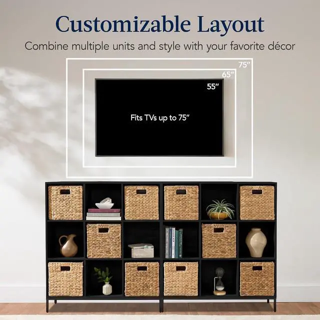 Alt view image 5 of 7 - Best Choice Products 9-Cube Bookshelf, 3-Tier Wood Storage Bookcase W/Legs, 11in Shelf Opening, Cube Organizer, Living Room, Office, Nursery Black