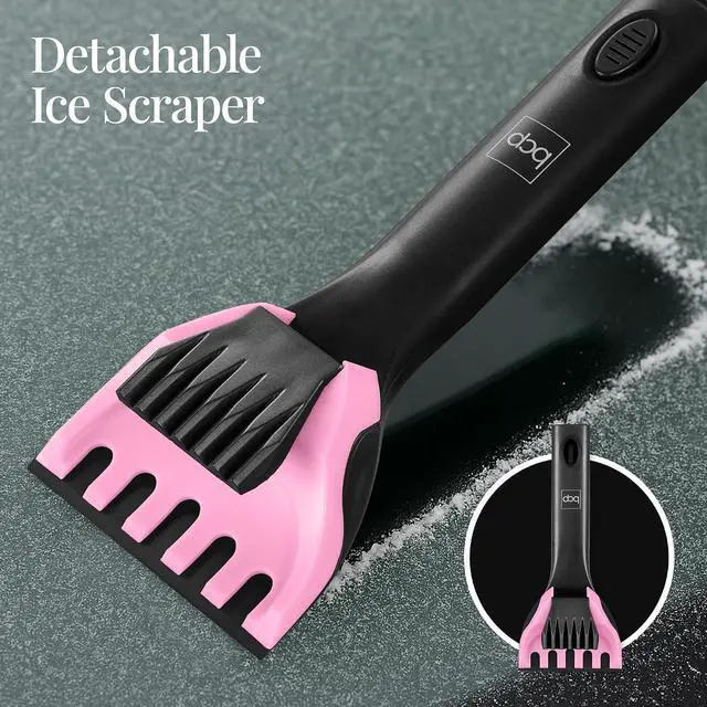 Alt view image 5 of 7 - Snow Brush with Squeegee & Ice Scraper, Up to 39" Extendable Foam Grip, 270° Pivoting Snow Brush for Car Truck SUV, Storage Bag Included - Pink