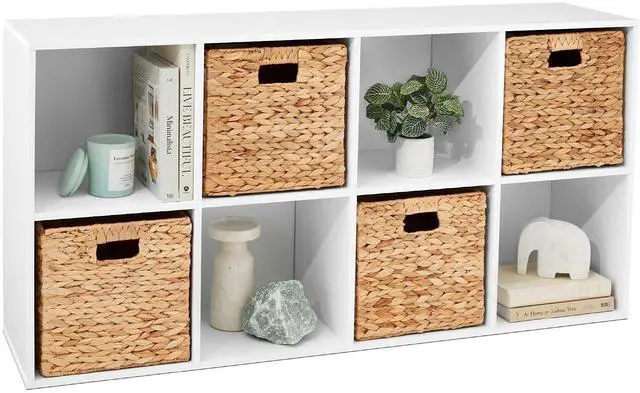 Main image of Best Choice Products 8-Cube Storage Organizer, 11in Shelf Opening, Bookcase, Display Shelf, Customizable w/ 3 Removable Back Panels White
