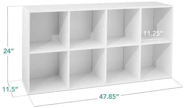 Alt view image 3 of 7 - Best Choice Products 8-Cube Storage Organizer, 11in Shelf Opening, Bookcase, Display Shelf, Customizable w/ 3 Removable Back Panels White