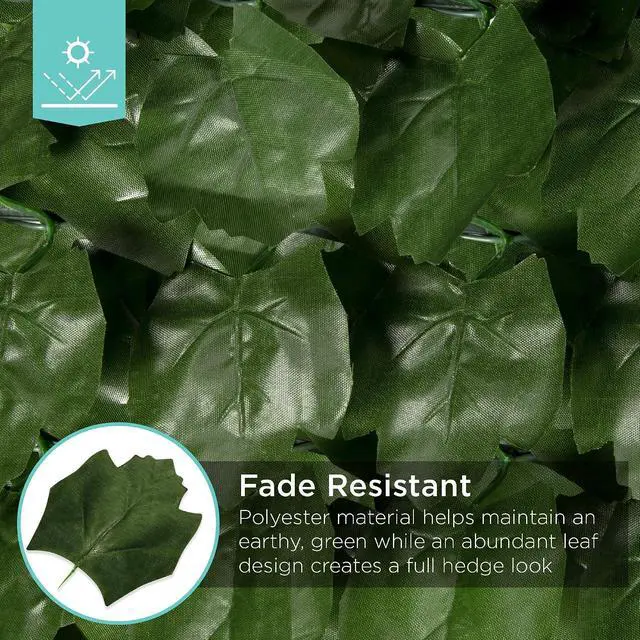 Alt view image 4 of 7 - Outdoor Garden 94x39-inch Artificial Faux Ivy Hedge Leaf and Vine Privacy Fence Wall Screen - Green