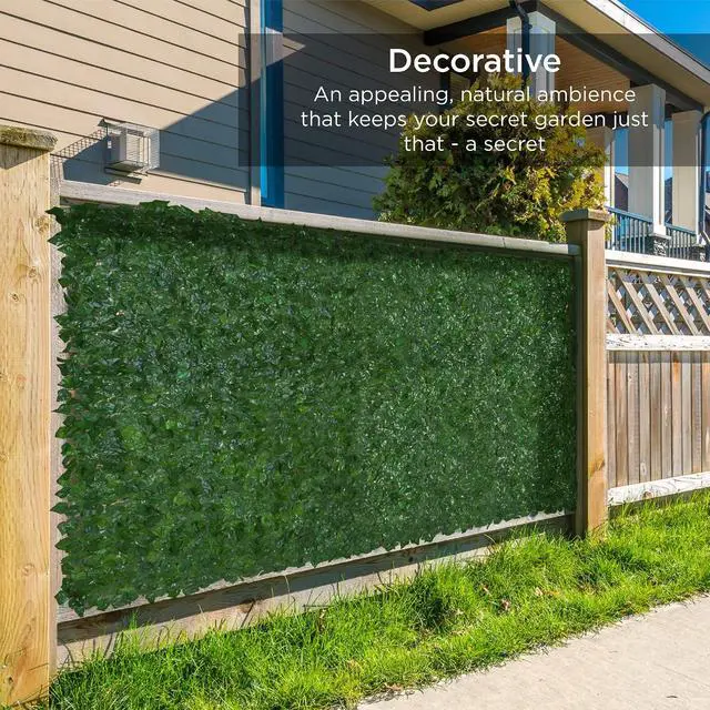 Alt view image 2 of 7 - Outdoor Garden 96x72-inch Artificial Faux Ivy Hedge Leaf and Vine Privacy Fence Wall Screen - Green