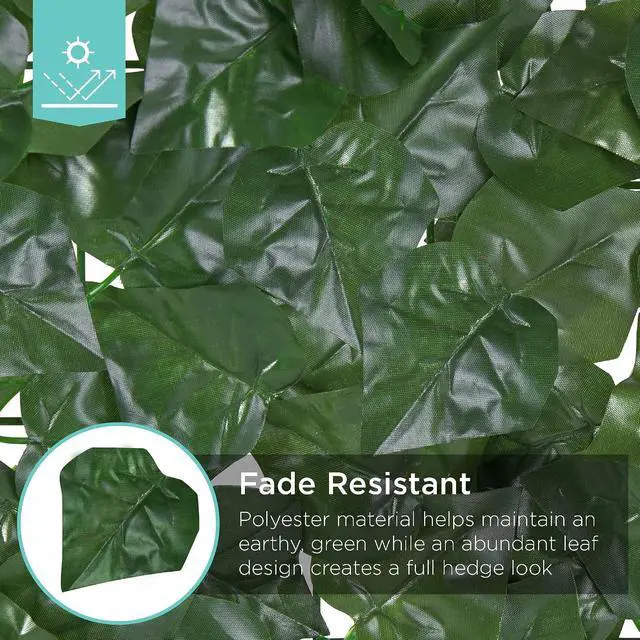 Alt view image 4 of 7 - Outdoor Garden 96x72-inch Artificial Faux Ivy Hedge Leaf and Vine Privacy Fence Wall Screen - Green