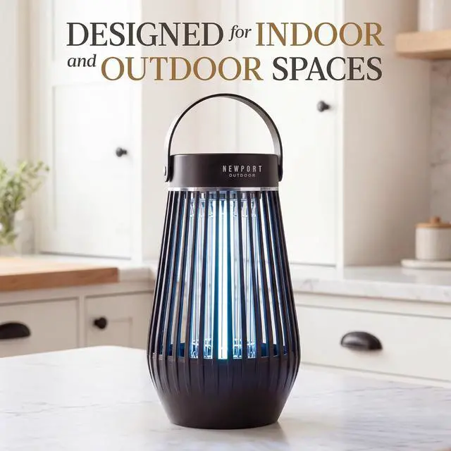 Alt view image 4 of 7 - Bug Zapper Outdoor & Indoor Use, Fly Zapper, Mosquito Zapper, 4200V 3 Prong Plug in Electric Fly Zapper, Mosquito Killer, Covers 1/2 Acre, IPX4 Water Resistant, Easy-Clean Tray - Black