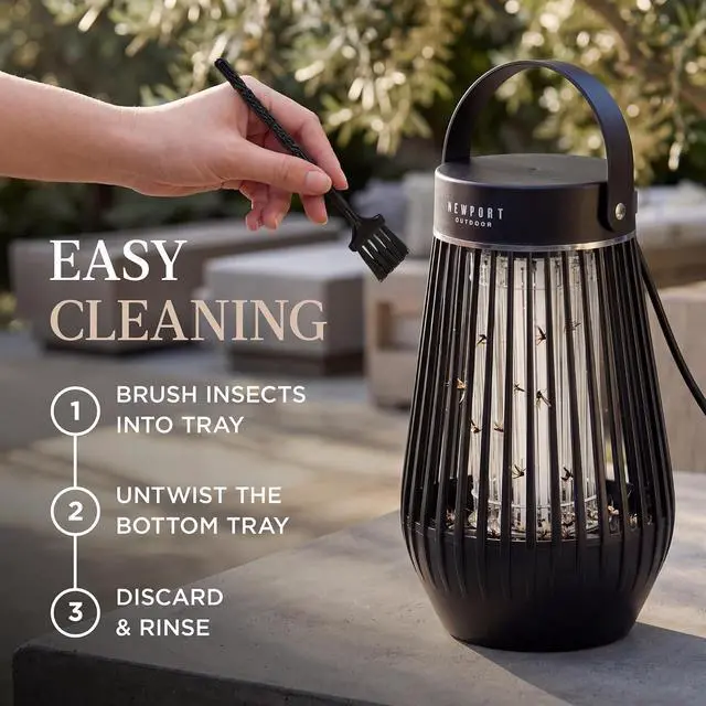 Alt view image 7 of 7 - Bug Zapper Outdoor & Indoor Use, Fly Zapper, Mosquito Zapper, 4200V 3 Prong Plug in Electric Fly Zapper, Mosquito Killer, Covers 1/2 Acre, IPX4 Water Resistant, Easy-Clean Tray - Black