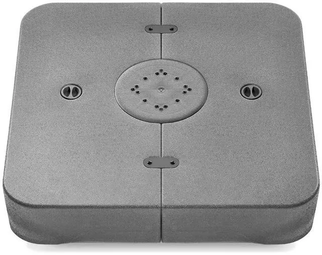 Main image of 330lb Cantilever Offset Patio Umbrella Base, Heavy-Duty Outdoor Stand, Sand Water Fillable Weights Set w/Easy-Fill Spouts Gray