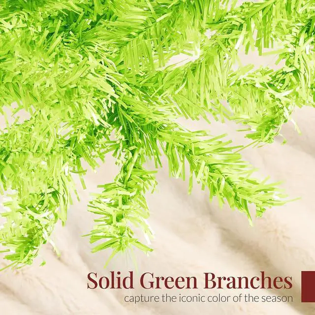 Alt view image 3 of 7 - Artificial Christmas Tree, 6ft Premium Unlit Pine Design, Dense Branches Realistic Holiday Décor w/Easy Assembly - Lime Green