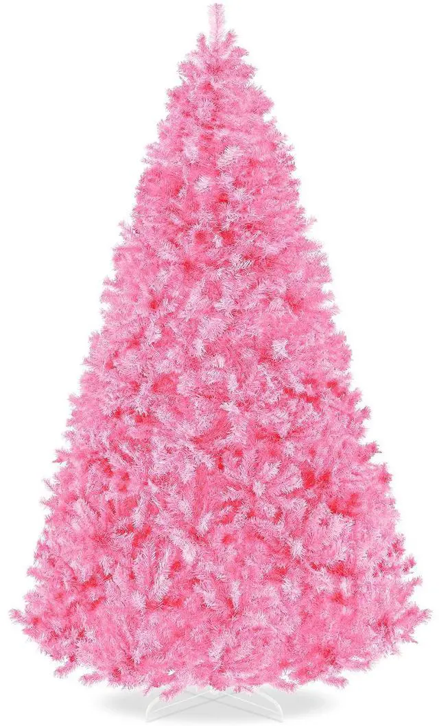 Main image of 7.5ft Pink Christmas Tree Artificial Full Fir Tree Seasonal Holiday Decoration w/ 1,350 Branch Tips, Foldable Stand
