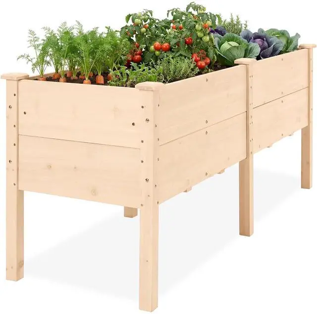 Main image of Best Choice Products 72" x 24" x 30" Raised Garden Bed with Extra Deep 16" Depth, Elevated Wood Planter Box Stand for Backyard, Patio, Balcony, Natural Fir Wood - Natural