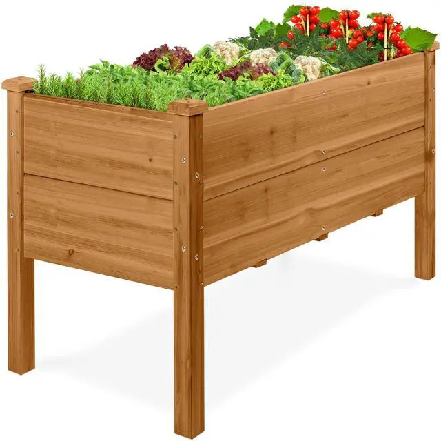 Main image of Best Choice Products 48" x 24" x 30" Raised Garden Bed with Extra Deep 16" Depth, Elevated Wood Planter Box Stand for Backyard, Patio, Balcony, Natural Fir Wood - Acorn Brown