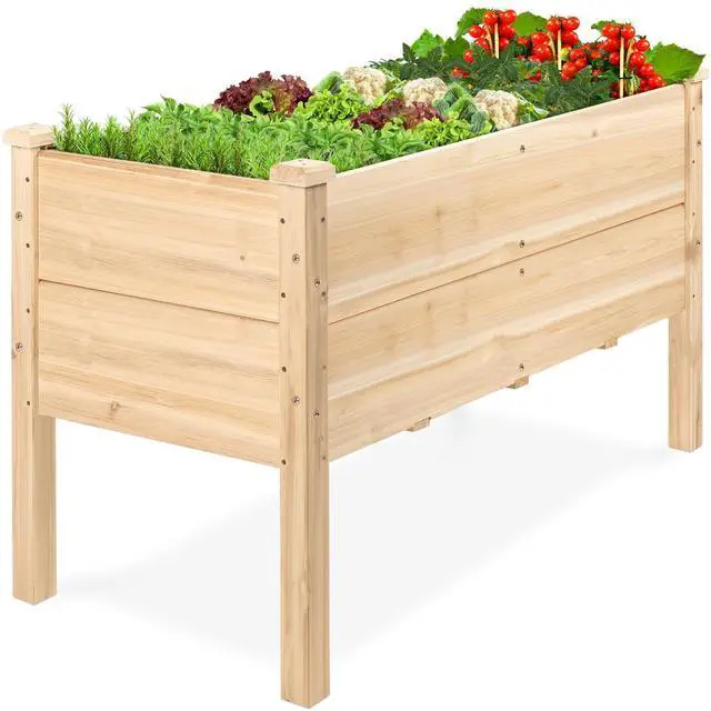 Main image of Best Choice Products 48" x 24" x 30" Raised Garden Bed with Extra Deep 16" Depth, Elevated Wood Planter Box Stand for Backyard, Patio, Balcony, Natural Fir Wood - Natural