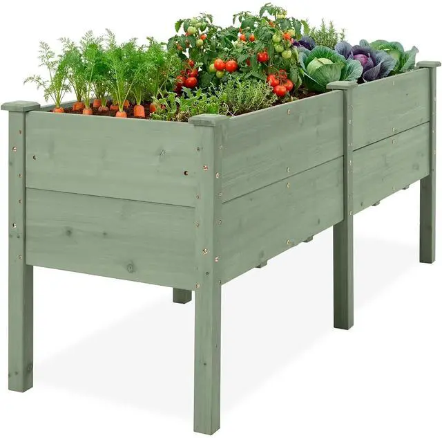 Main image of Best Choice Products 72" x 24" x 30" Raised Garden Bed with Extra Deep 16" Depth, Elevated Wood Planter Box Stand for Backyard, Patio, Balcony, Natural Fir Wood - Sage