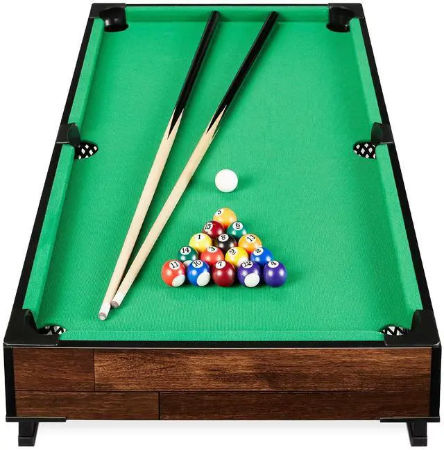 Main image of Tabletop Billiard Table, Pool Game Table for Living Room, Game Room w/ 2 Cue Sticks, Ball Set, Storage Bag